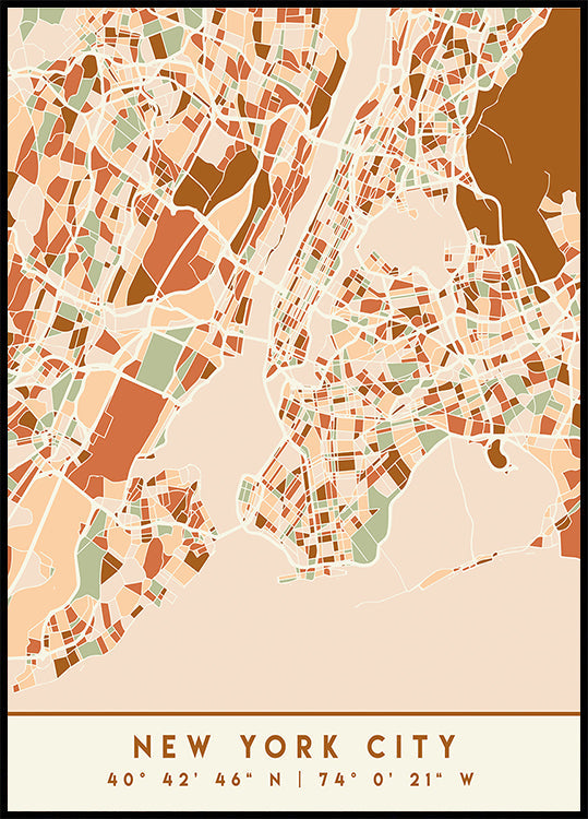 Zwarte kaarten aardetinten 61 poster