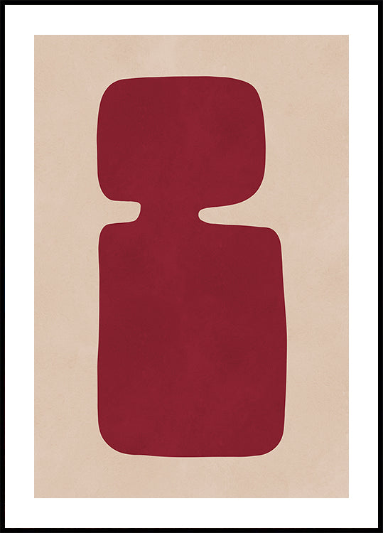 Karmozijnrode silhouet poster