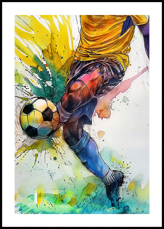 Sport aquarel voetballer (3)