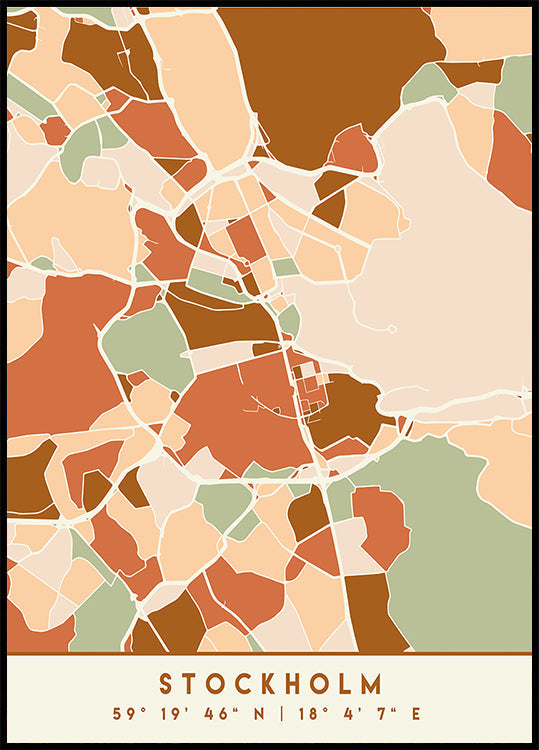 Zwarte kaarten aardetinten 83 poster