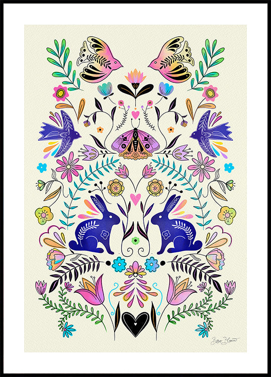 Kleurrijke volkskunst illustratie poster