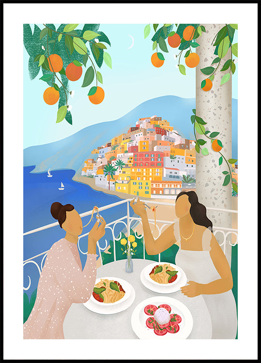 Meisjes in Positano-poster