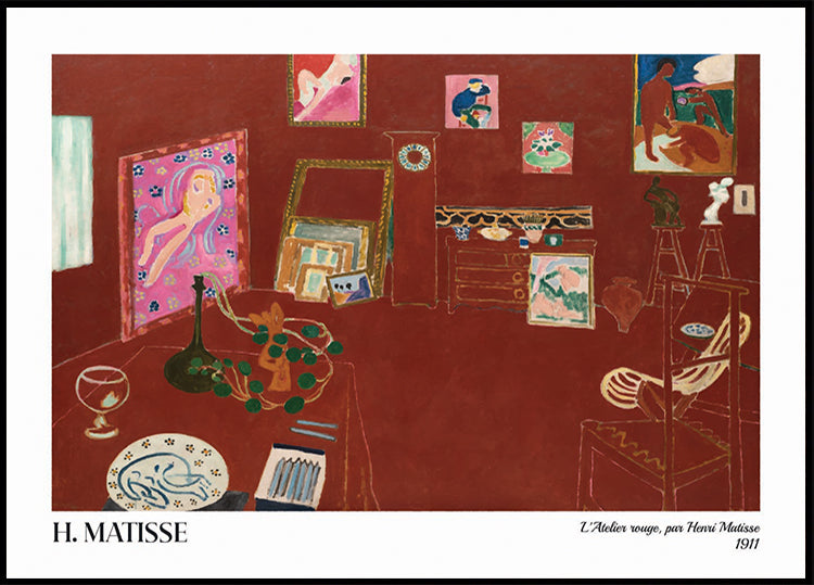 De rode studio van Henri Matisse Poster