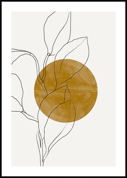 Lijn blad harmonie poster