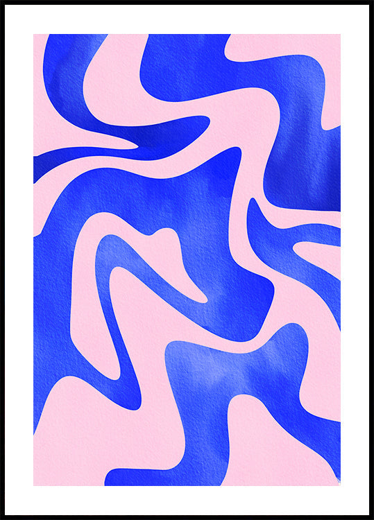 Abstracte blauwe golfaffiche