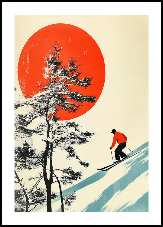 Skiën in Japan-poster