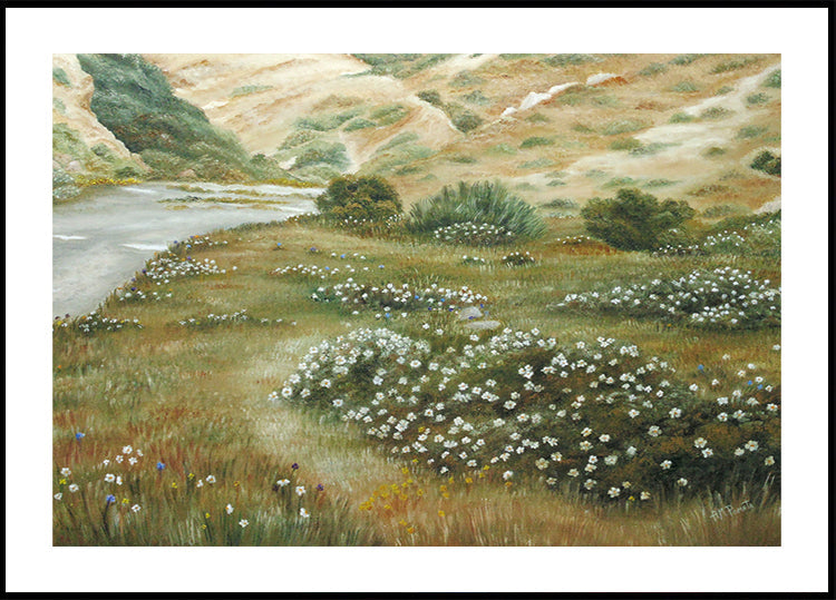 Pad van bloemen-poster