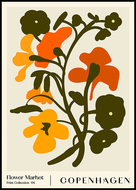 Bloemenmarkt. Kopenhagen-affiche