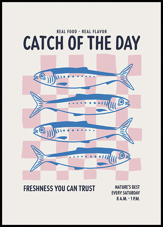 Farmers Market Sardines Blue Plakat - Posterbox
