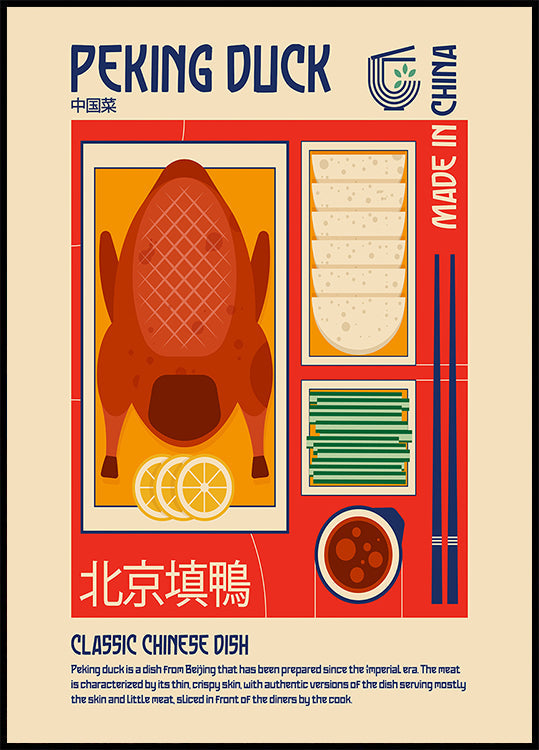 Pekingeend Japans eten print poster