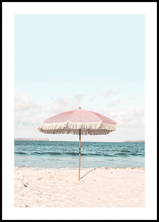 Roze paraplu-poster