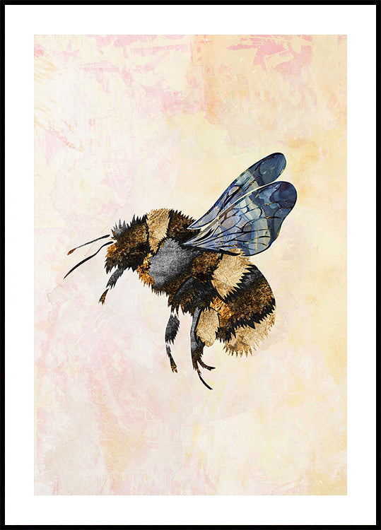 Grunge aquarel bijenposter