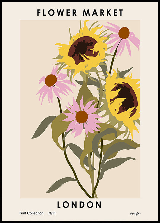Bloemenmarkt. Londense affiche