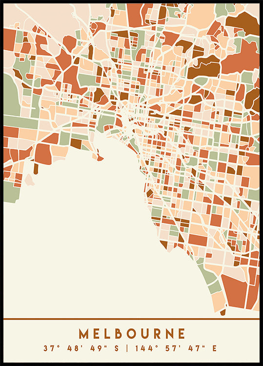 Zwarte kaarten aardetinten 50 poster