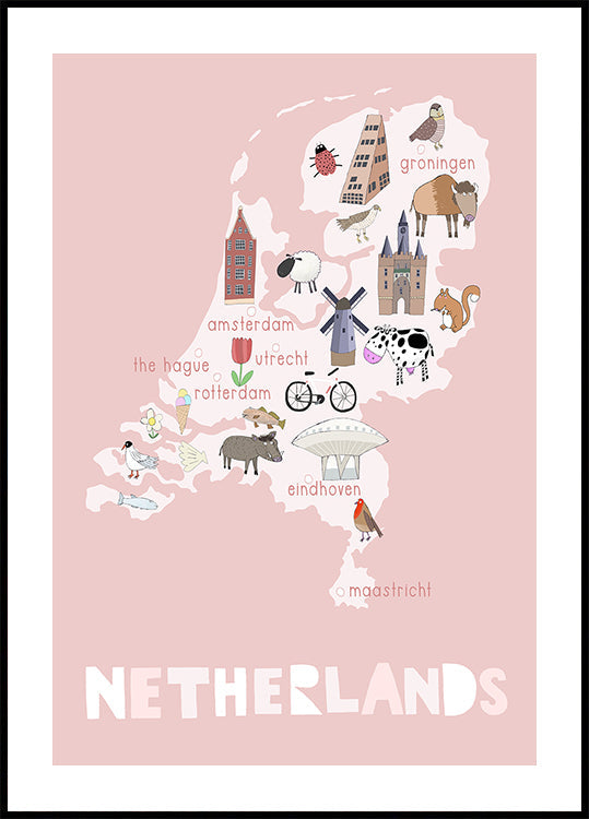 The Netherlands Illustration by Artist Carla Daly Plakat