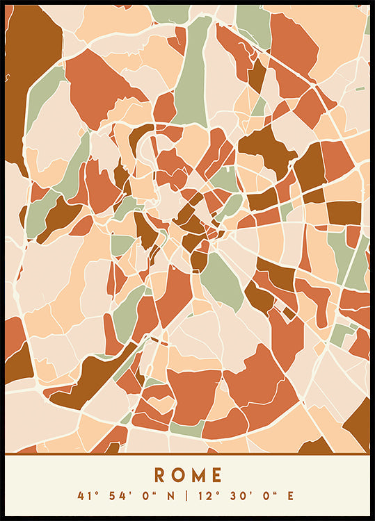 Zwarte kaarten aardetinten 72 poster