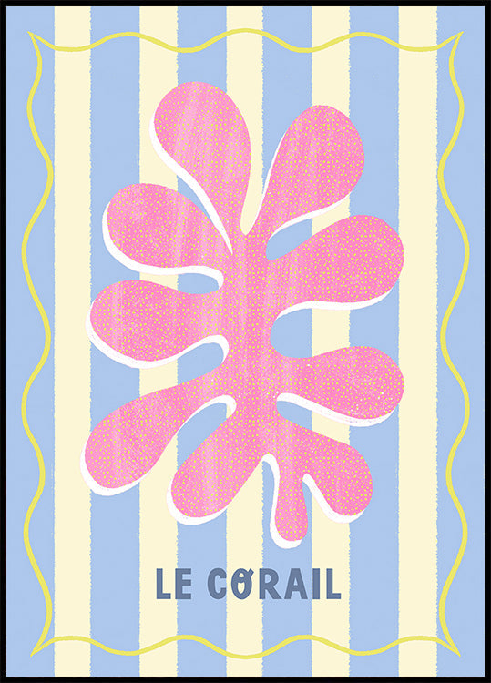 Le Corail Blue/Cream Plakat