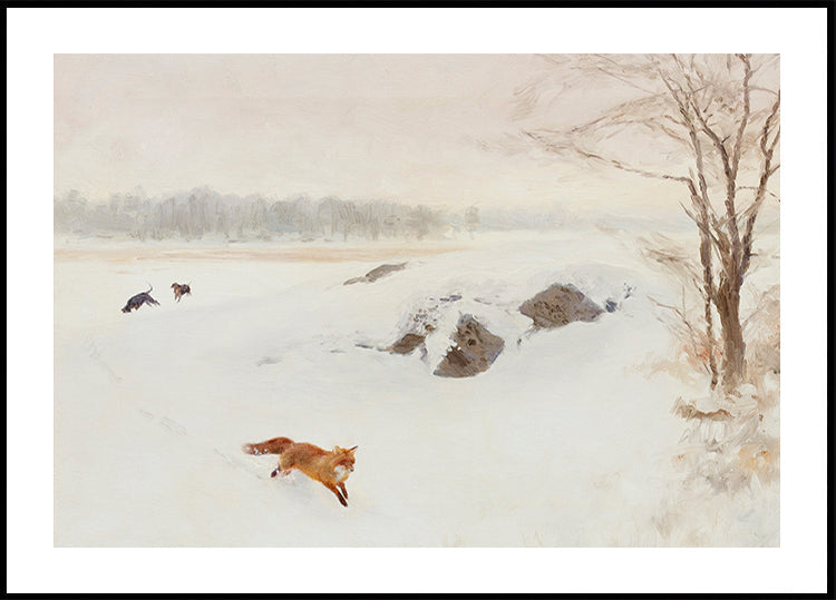 Bruno Liljefors - Hunter On Stand In Winter Landscape 1893 Plakat
