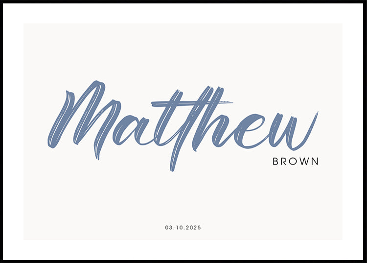 Babynaam gepersonaliseerde minimalistische poster