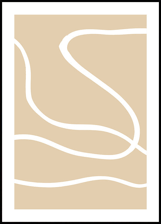 Beige lijnen 01 poster