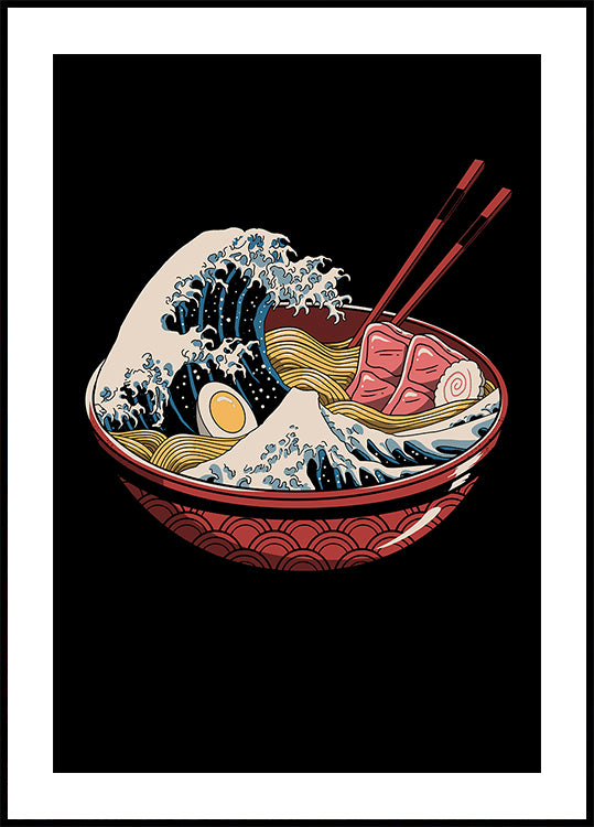 Geweldige Ramen Wave-poster