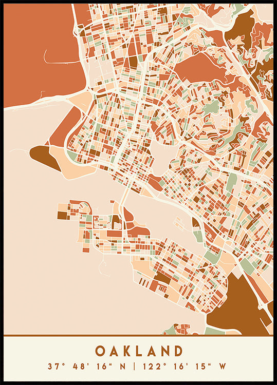 Black Maps Earth Tones 62 Plakat