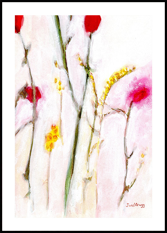 Bloemen in oranje en lila poster