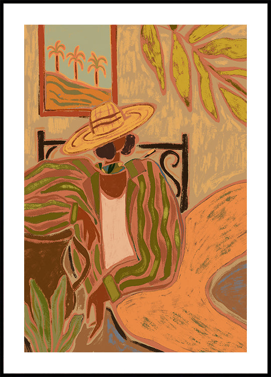 Dame in Streepaffiche