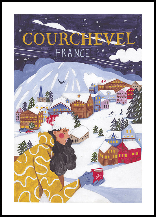 Reisvrouw in Frankrijk, Courchevel-poster