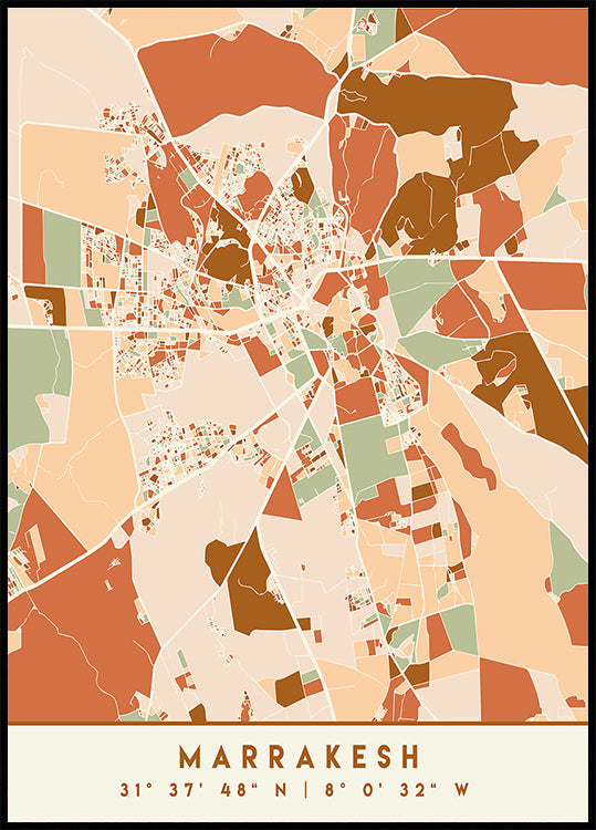 Zwarte kaarten aardetinten 47 poster