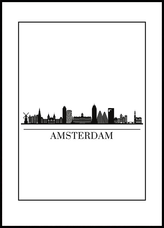 Skyline-poster van Amsterdam