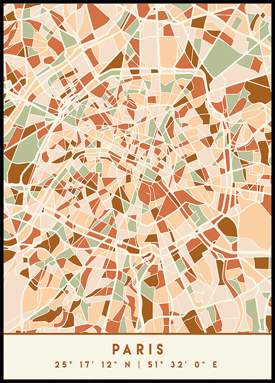 Zwarte kaarten aardetinten 64 poster