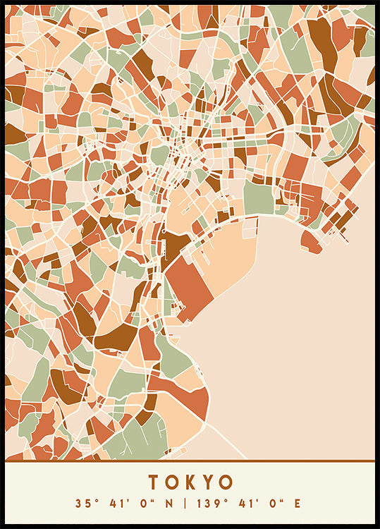 Zwarte kaarten aardetinten 88 poster