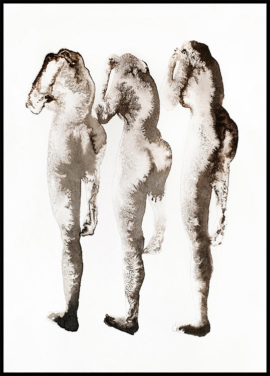 Figuurstudie 3x (naar Muybridge)