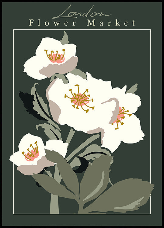 Bloemenmarkt Londen Helleborus Poster