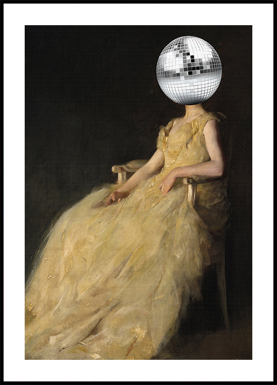 Disco hoofd vintage collage