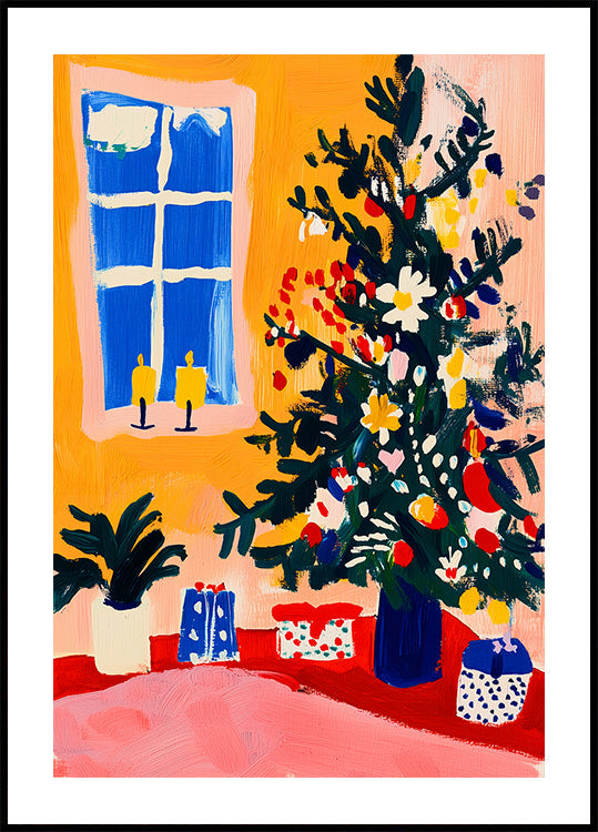 Feestelijke gezellige hoekposter