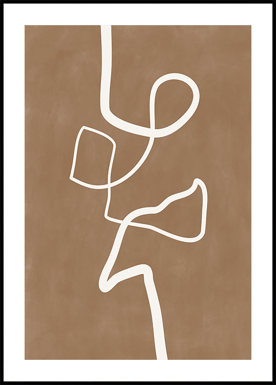 Witte enkele lijn artwork poster