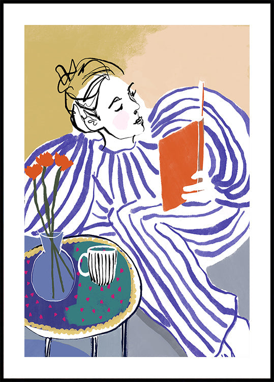 Gezellige leeshoekposter