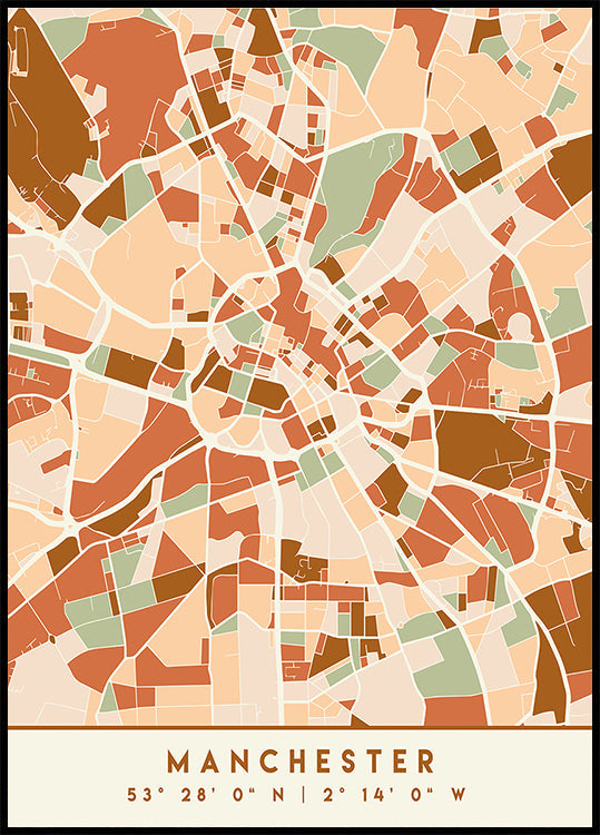 Zwarte kaarten aardetinten 45 poster