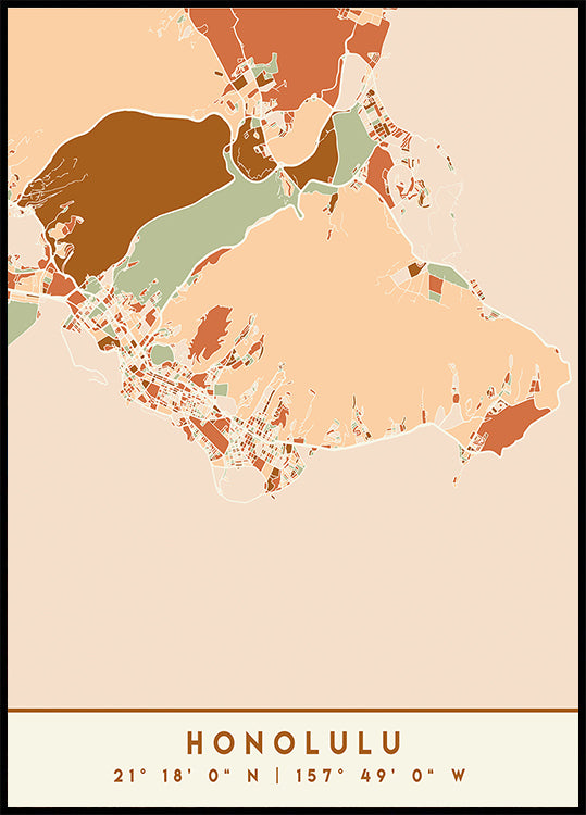 Zwarte kaarten aardetinten 33 poster