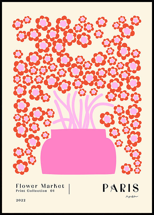 Bloemenmarkt. Parijs-affiche