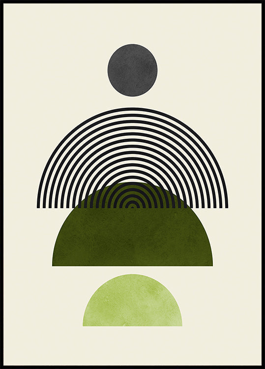 Lijnen en cirkels 4 Poster