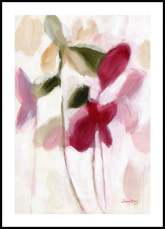 Botanisch in violet en goud poster