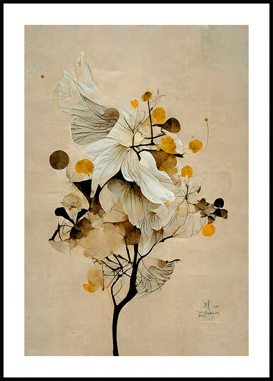 Grillige bloemenposter