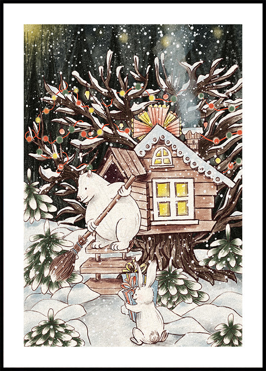 Kerstboomhut Poster
