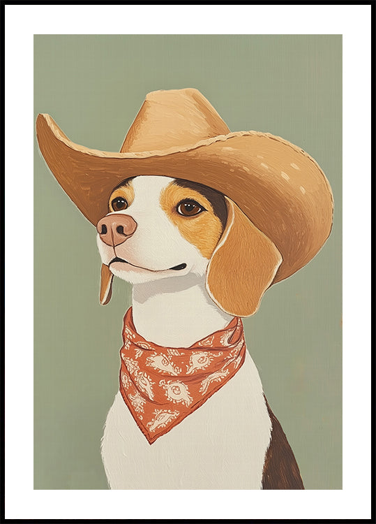 Cowboy Beagle hond-poster