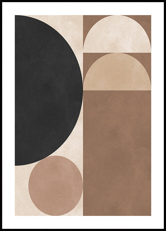 Bruine geometrie 6 poster
