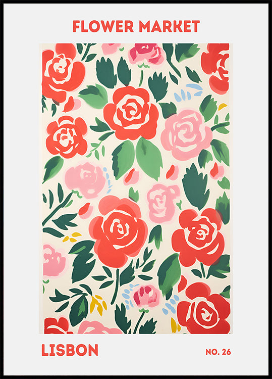 Bloemenmarkt Lissabon Poster
