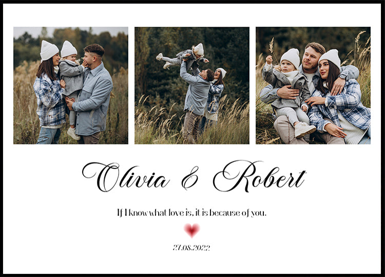 Onze liefde familie fotocollage poster